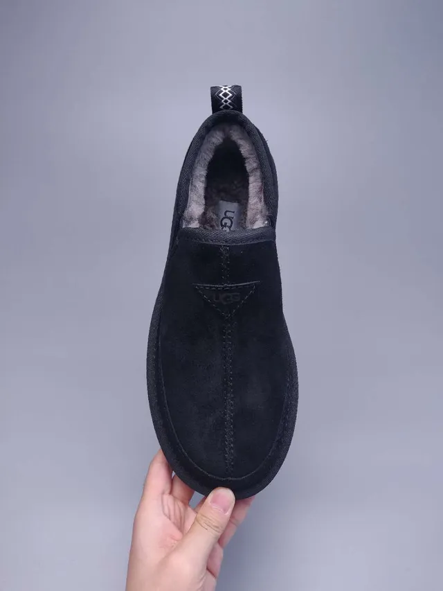 UGG Tasman Black Suede Shearling-Lined Loafers 2