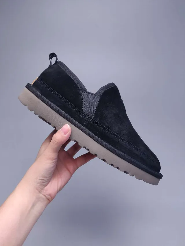 UGG Tasman Black Suede Shearling-Lined Loafers 4
