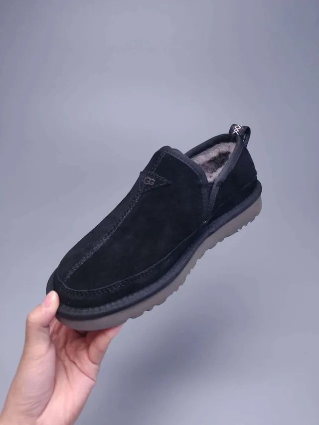 UGG Tasman Black Suede Shearling-Lined Loafers 6
