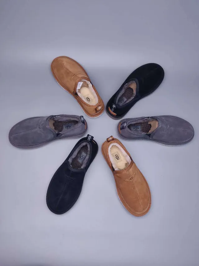 UGG Tasman Black Suede Shearling-Lined Loafers 10