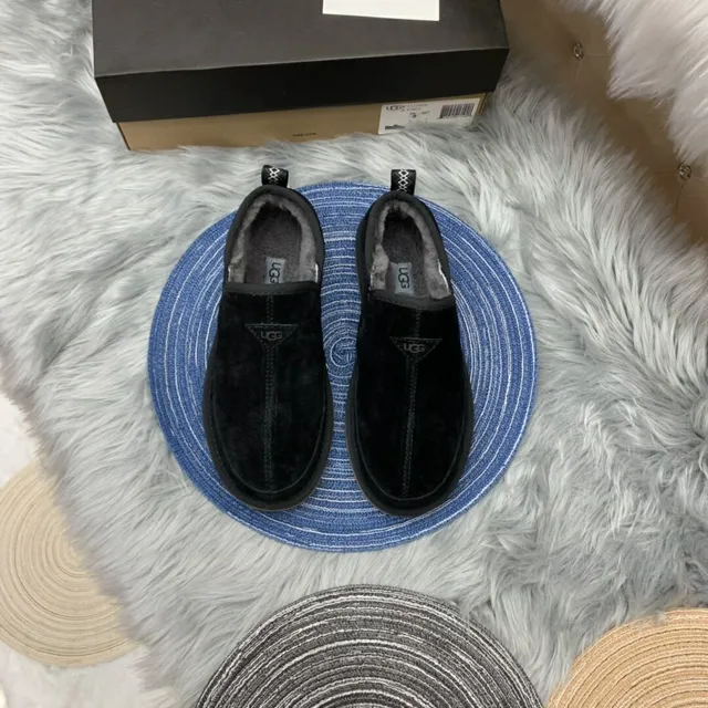 UGG Tasman Black Suede Shearling-Lined Loafers 11