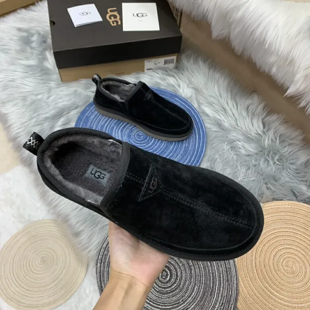 UGG Tasman Black Suede Shearling-Lined Loafers 13