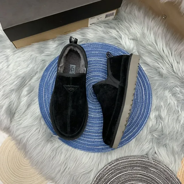 UGG Tasman Black Suede Shearling-Lined Loafers 15