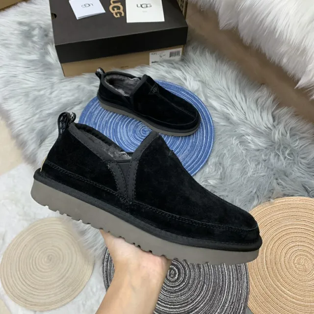 UGG Tasman Black Suede Shearling-Lined Loafers 17