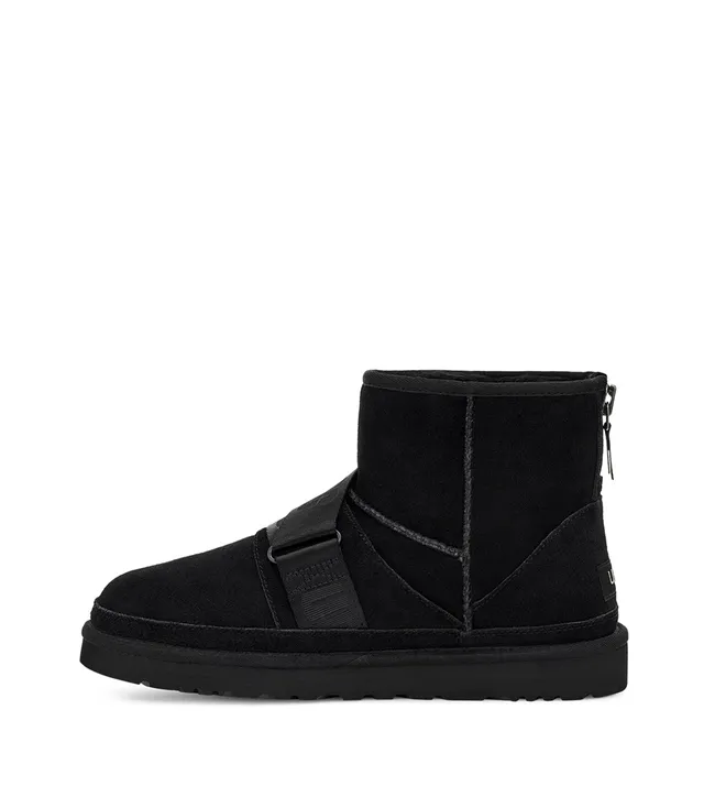 UGG Tasman Black Suede Strap-and-Buckle Snow Boots 3
