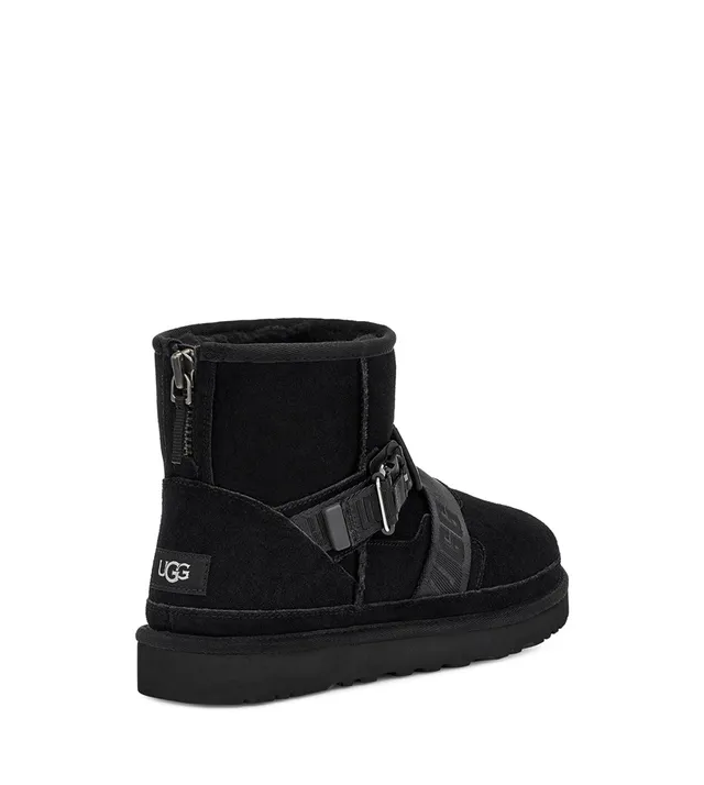 UGG Tasman Black Suede Strap-and-Buckle Snow Boots 4
