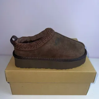 UGG Tasman Marrón Suela Plataforma Cuello con Borde de Tejido Zapatos Casuales