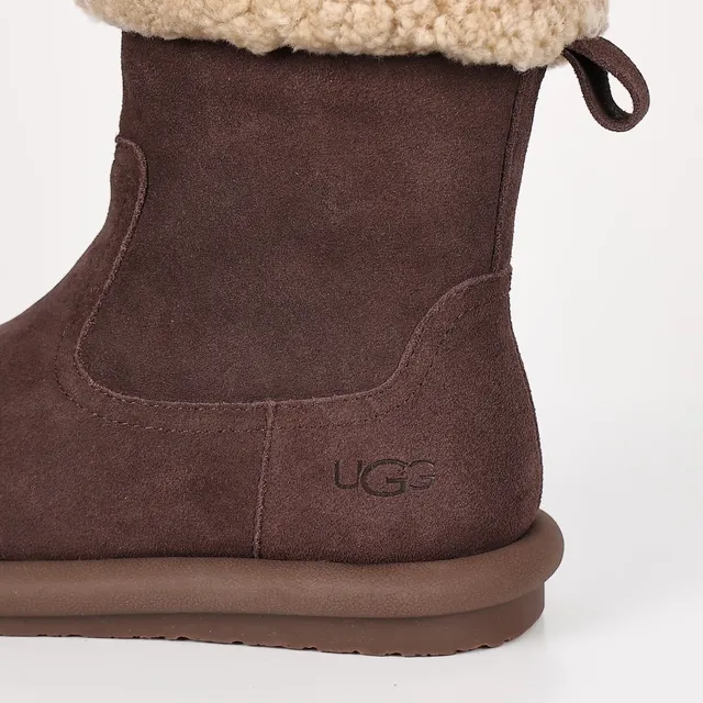 UGG Tasman Brown Suede Shearling Cuff Ankle Boots 4