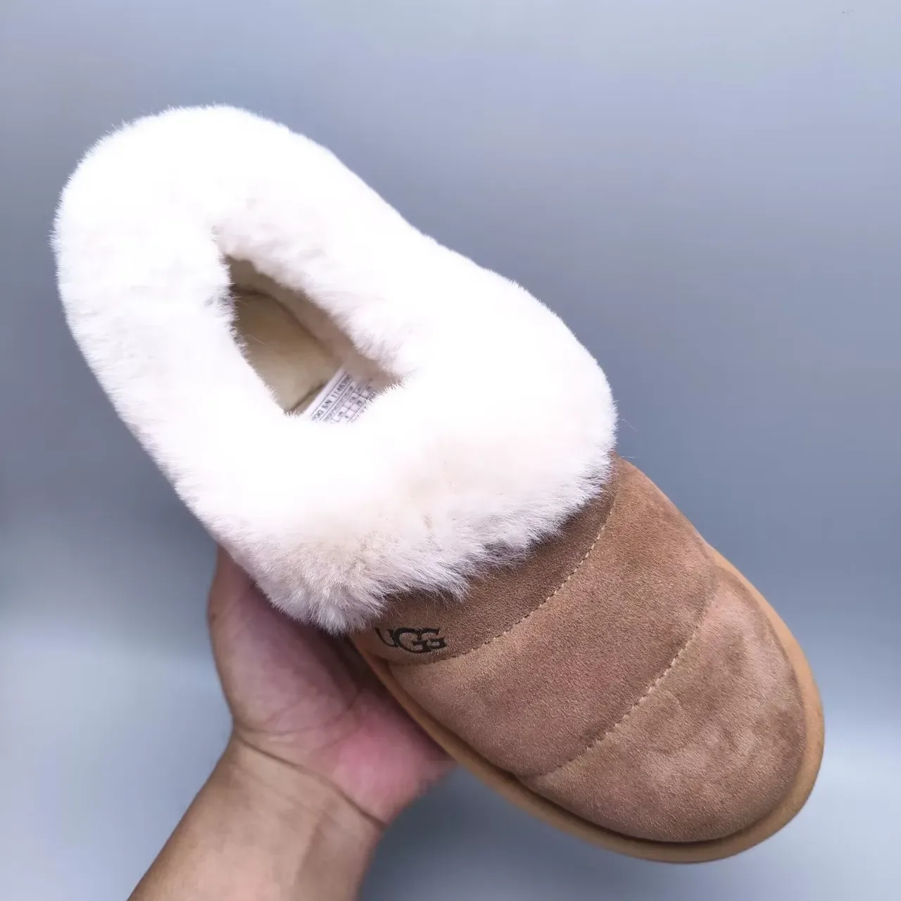 UGG Tasman Brown White Platform Sole Shearling Collar Casual Shoes 5