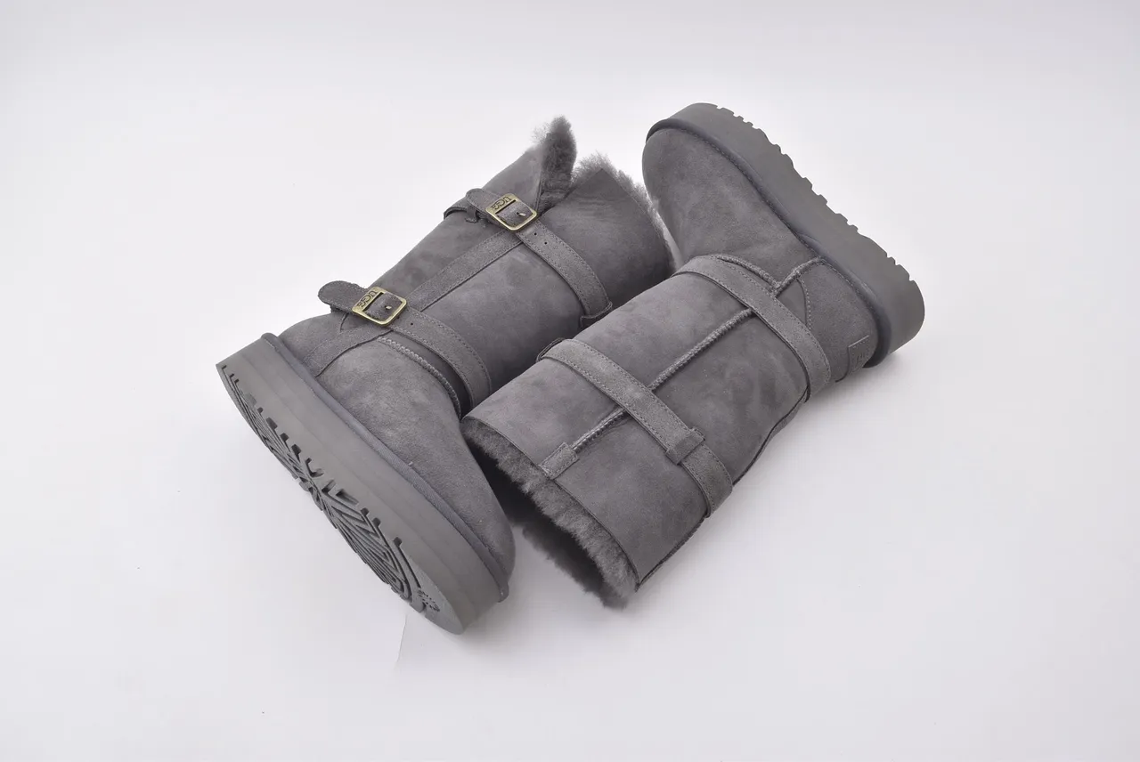 UGG Tasman Bottes de Neige à Plateforme Gris Charbon Fourrées de Mouton 3