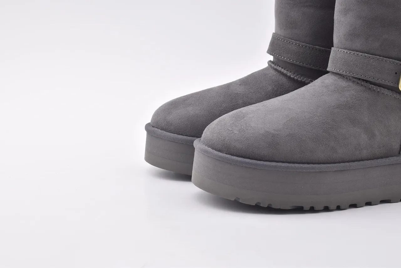 UGG Tasman Bottes de Neige à Plateforme Gris Charbon Fourrées de Mouton 4