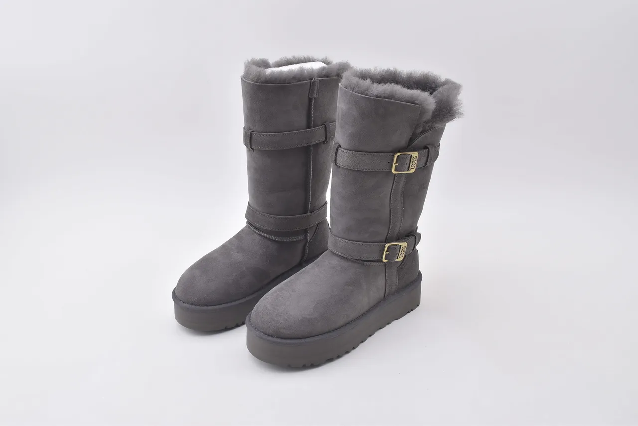 UGG Tasman Bottes de Neige à Plateforme Gris Charbon Fourrées de Mouton 8