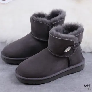 UGG Tasman Charcoal Gray Suede Shearling-Lined Snow Boots