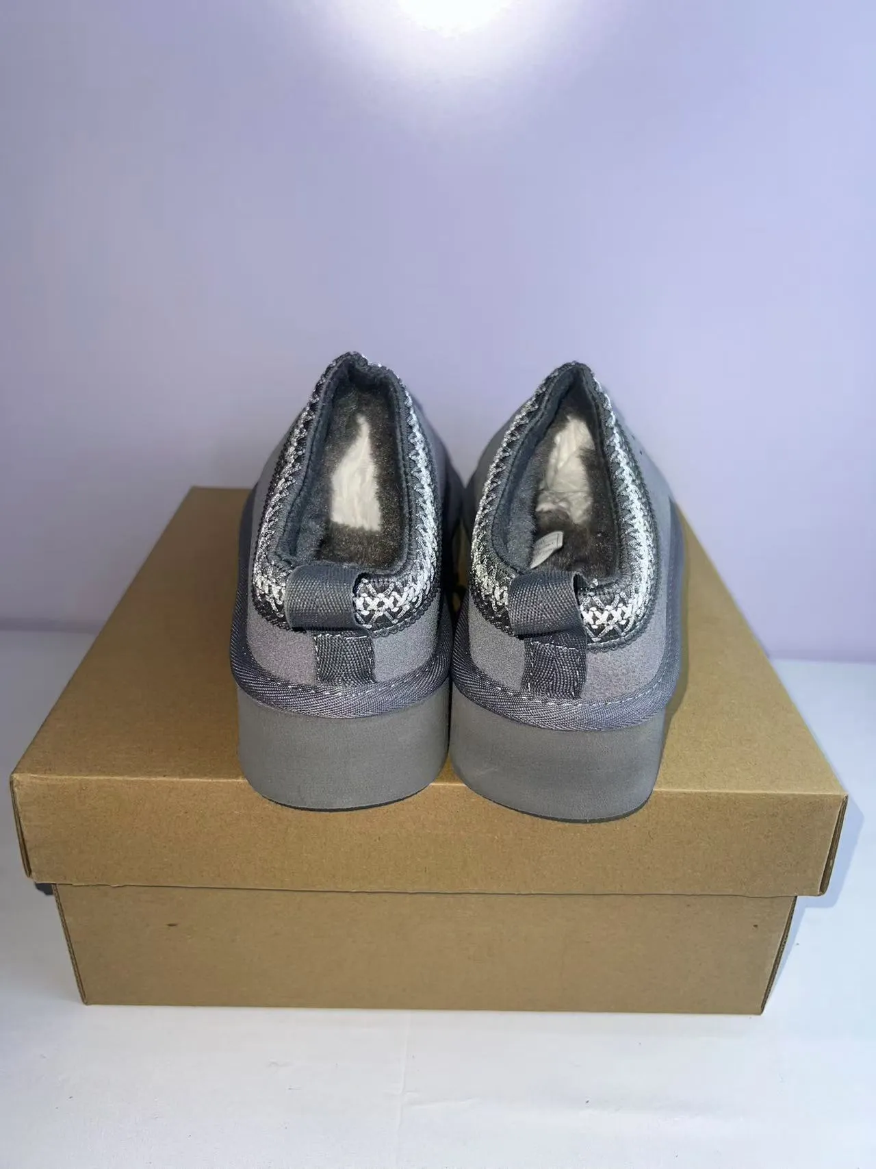 UGG Tasman Gray Suede Platform Slipper 2