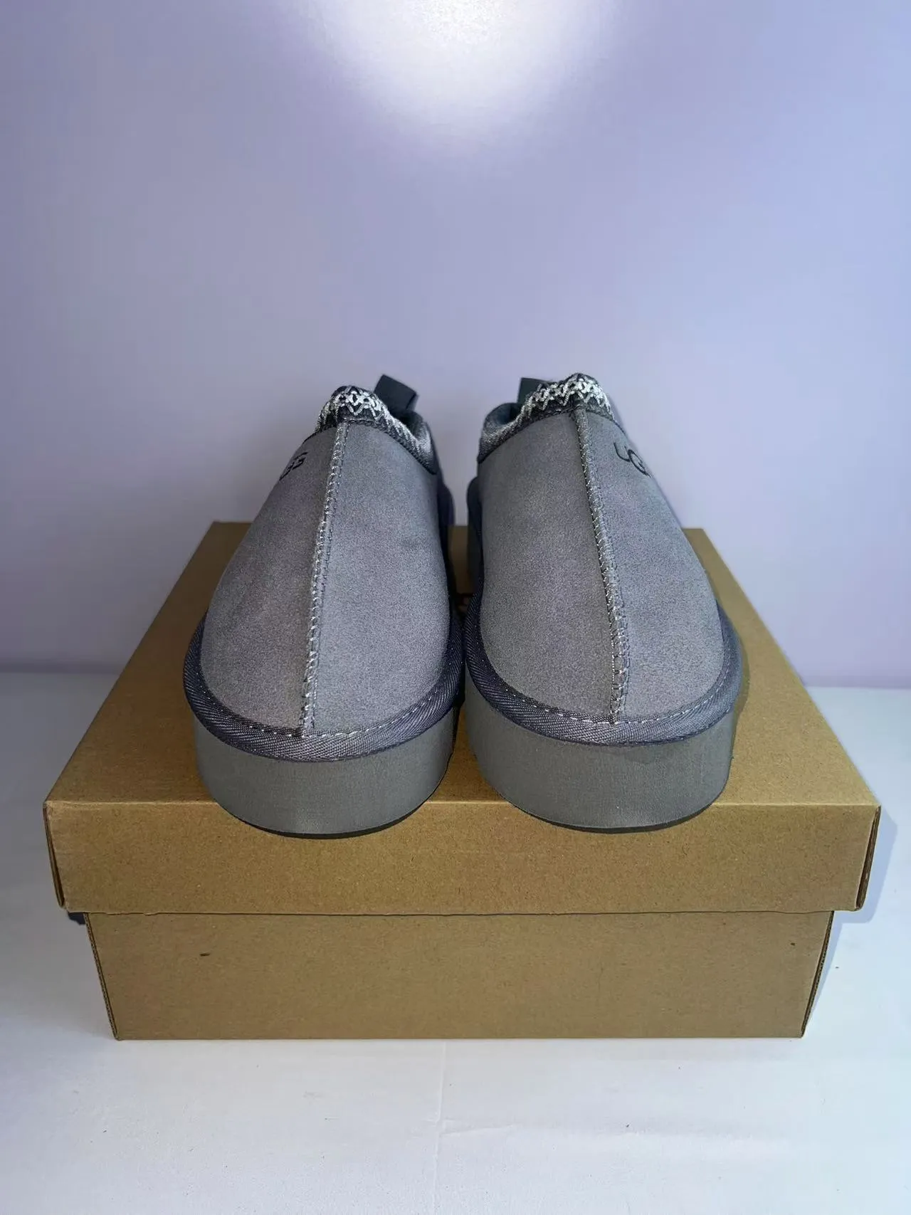 UGG Tasman Gray Suede Platform Slipper 3