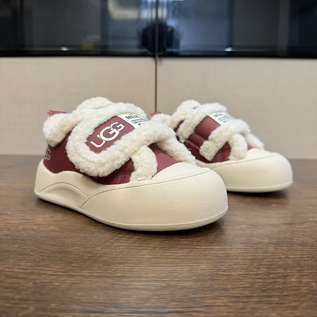 UGG Tasman Maroon and Black Shearling-Lined Chunky Sneakers 17