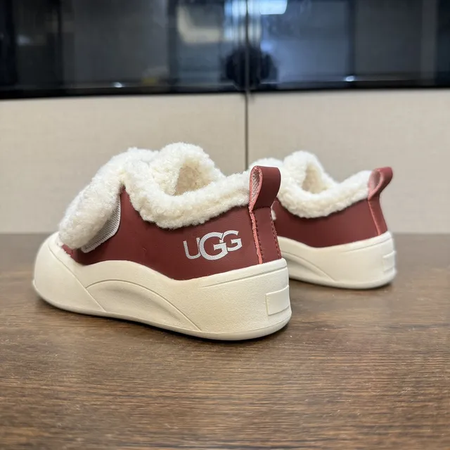 UGG Tasman Maroon and Black Shearling-Lined Chunky Sneakers 19