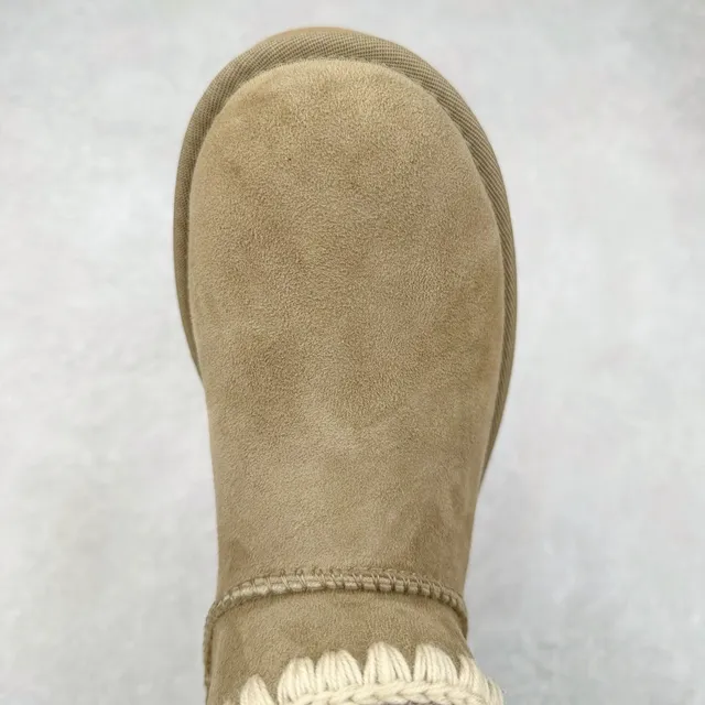 UGG Tasman Tan Suede Knit-Trimmed Platform Snow Boots 6