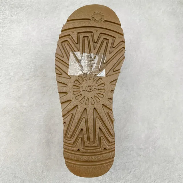 UGG Tasman Tan Suede Knit-Trimmed Platform Snow Boots 9