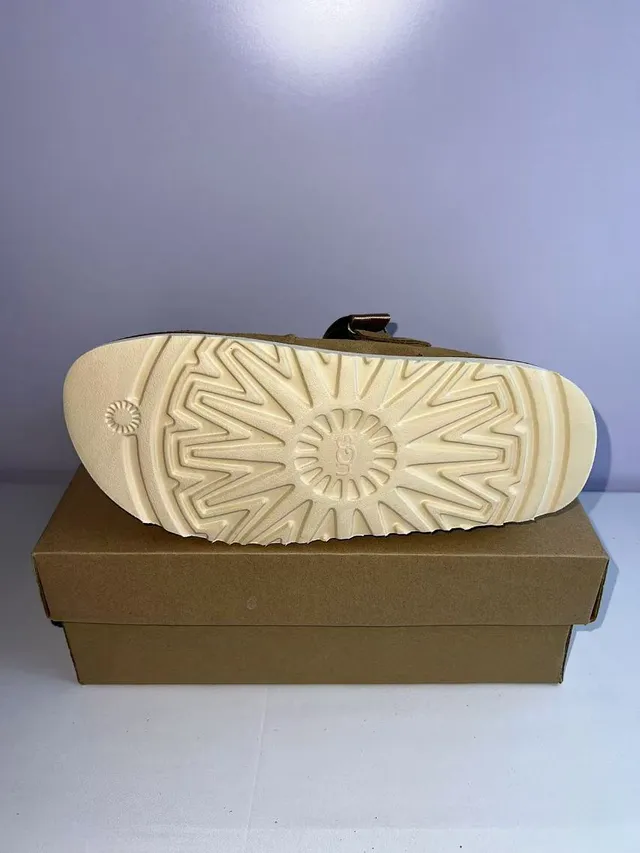 UGG Tasman Tan Suede Platform Slippers 2