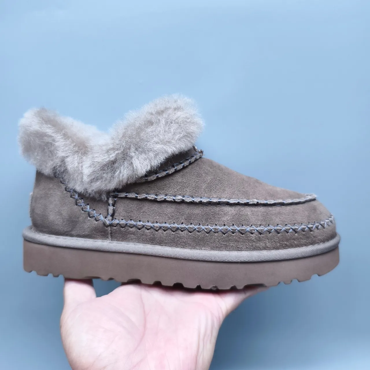 UGG Tasman Taupe Shearling-Cuffed Snow Boots 2