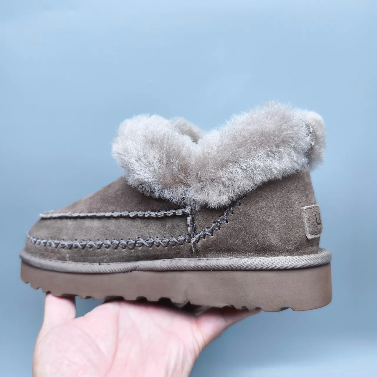 UGG Tasman Taupe Shearling-Cuffed Snow Boots 4
