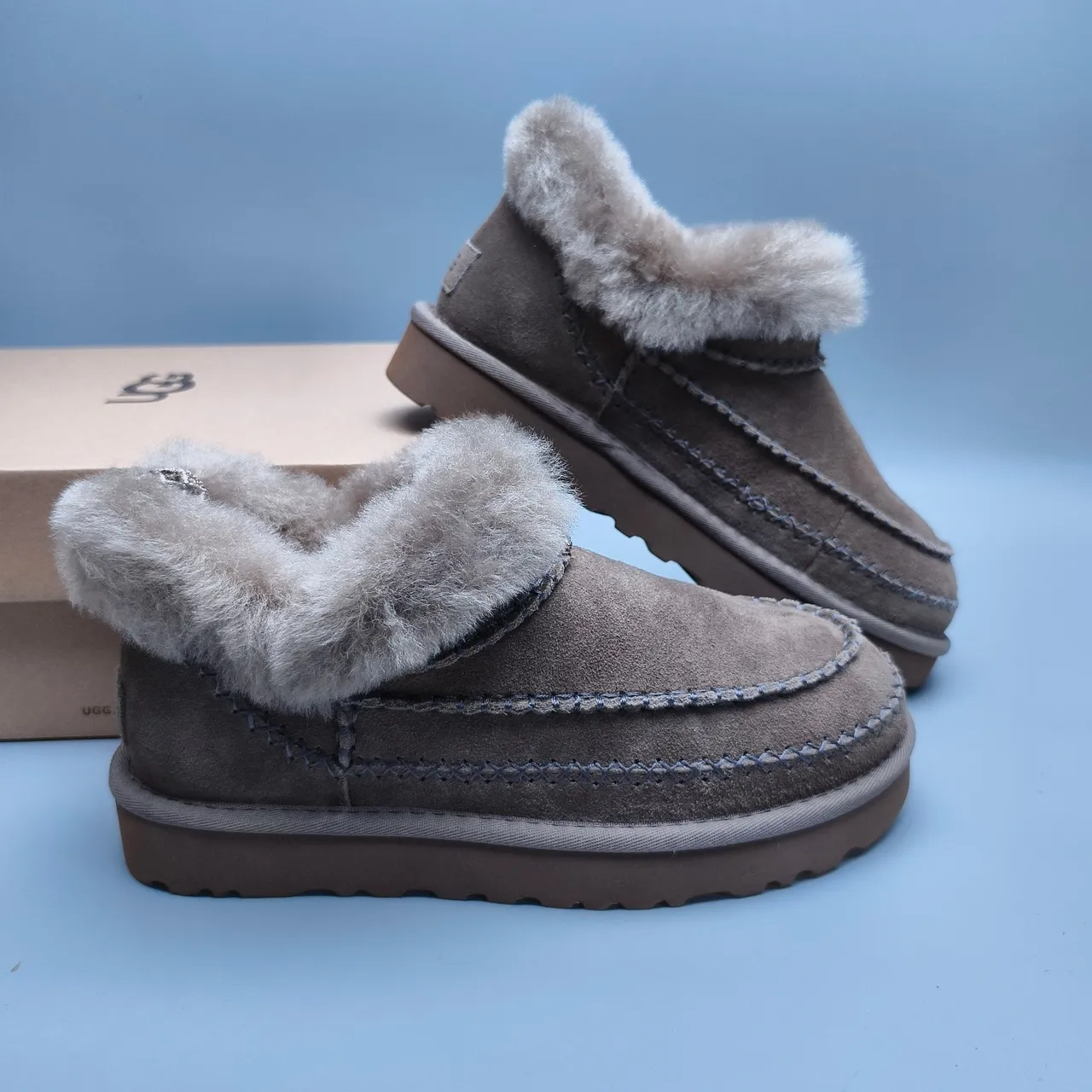 UGG Tasman Taupe Shearling-Cuffed Snow Boots 5