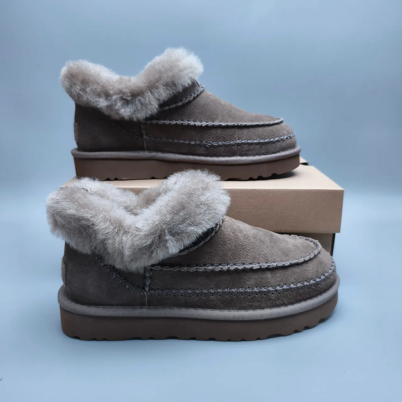 UGG Tasman Taupe Shearling-Cuffed Snow Boots 6