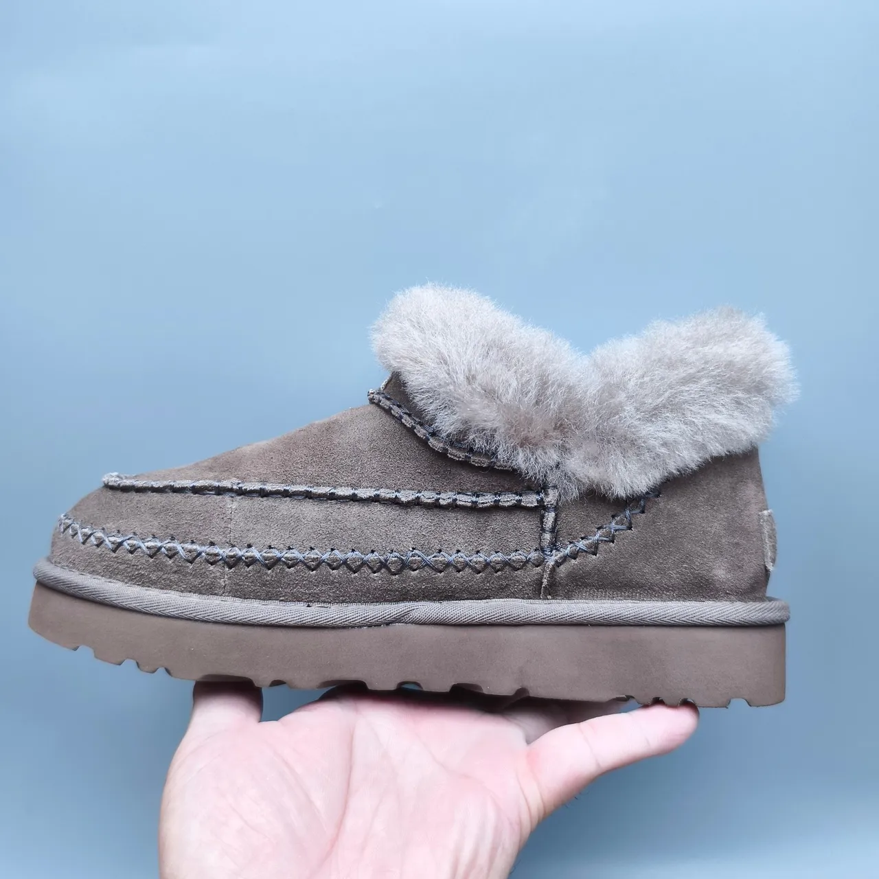 UGG Tasman Taupe Shearling-Cuffed Snow Boots 7