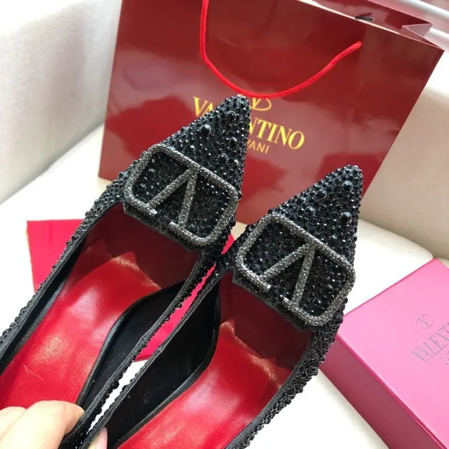 Valentino Black Crystal-Embellished Pointed-Toe Stiletto 4