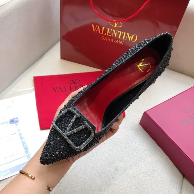 Valentino Black Crystal-Embellished Pointed-Toe Stiletto 8