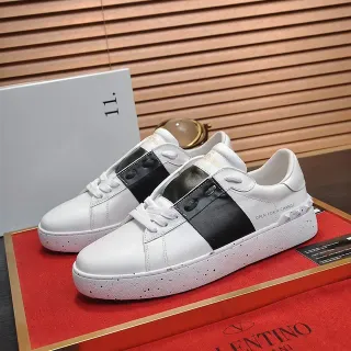 Valentino Open White and Black Leather Lifestyle Sneakers