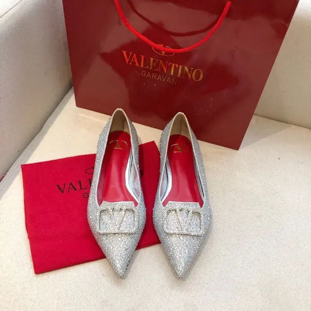 Valentino Rockstud Crystal-Embellished Pointed-Toe Ballet Flats 4