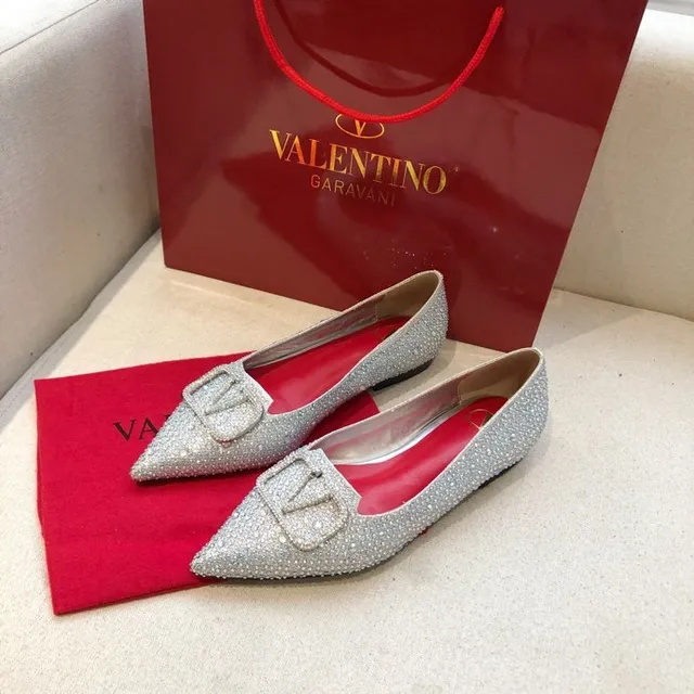 Valentino Rockstud Crystal-Embellished Pointed-Toe Ballet Flats 6