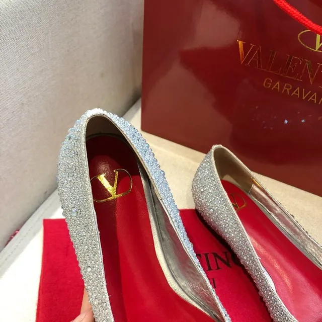 Valentino Rockstud Crystal-Embellished Pointed-Toe Ballet Flats 7