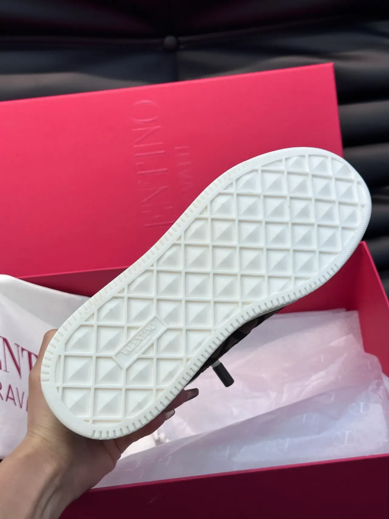 Valentino Rockstud Monogram Mesh and Leather Chunky Sneakers 2