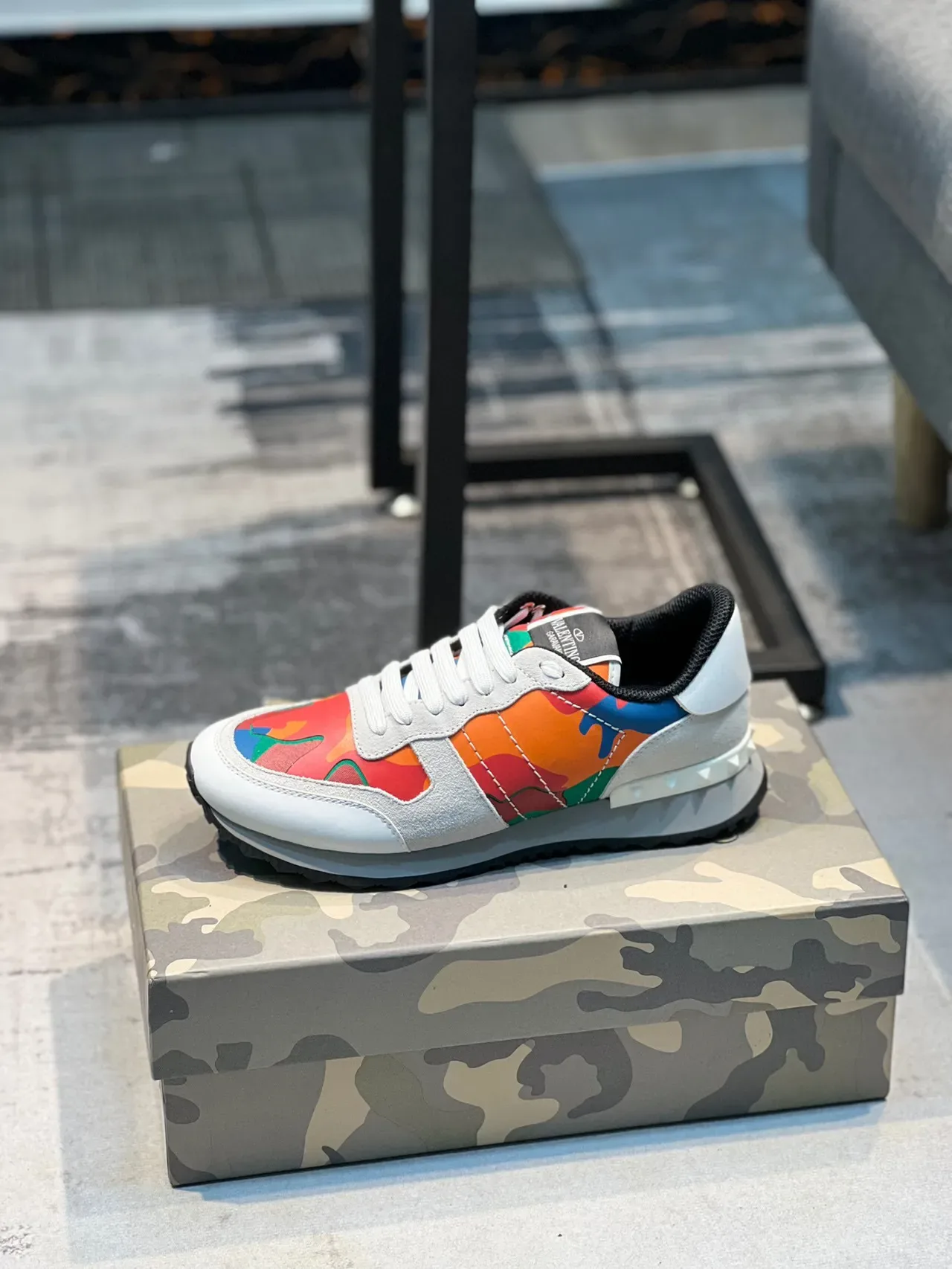 Valentino Rockstud Multicolor Camo Lifestyle Sneakers 1