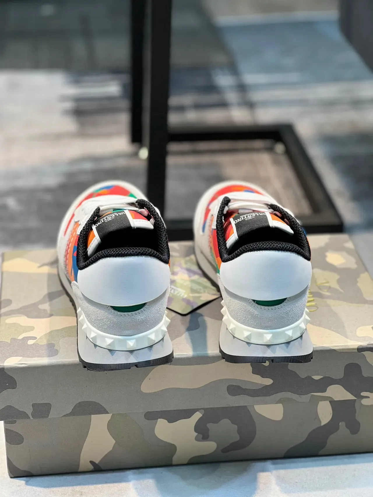 Valentino Rockstud Multicolor Camo Lifestyle Sneakers 3