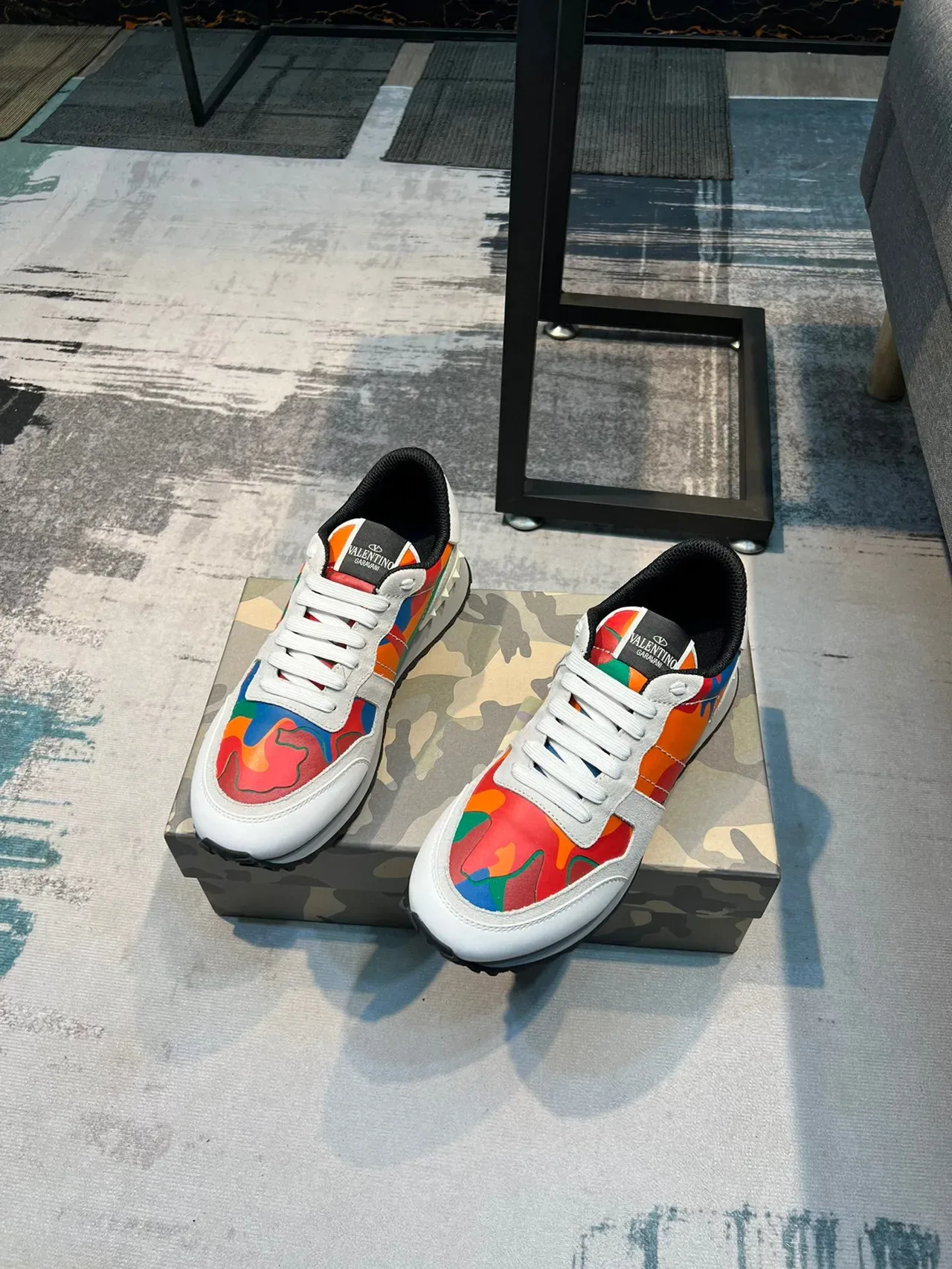 Valentino Rockstud Multicolor Camo Lifestyle Sneakers 5
