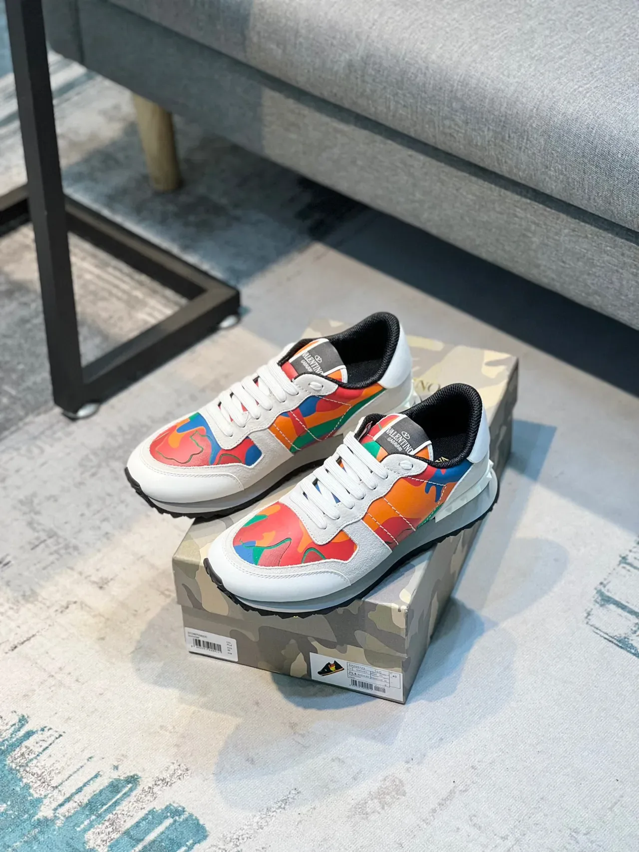 Valentino Rockstud Multicolor Camo Lifestyle Sneakers 8