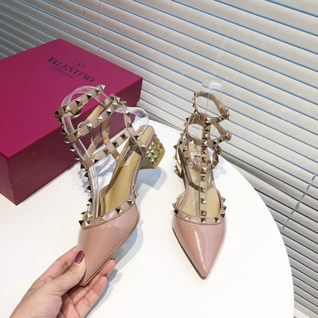 Valentino Rockstud Nude Patent Leather Studded Pumps 7