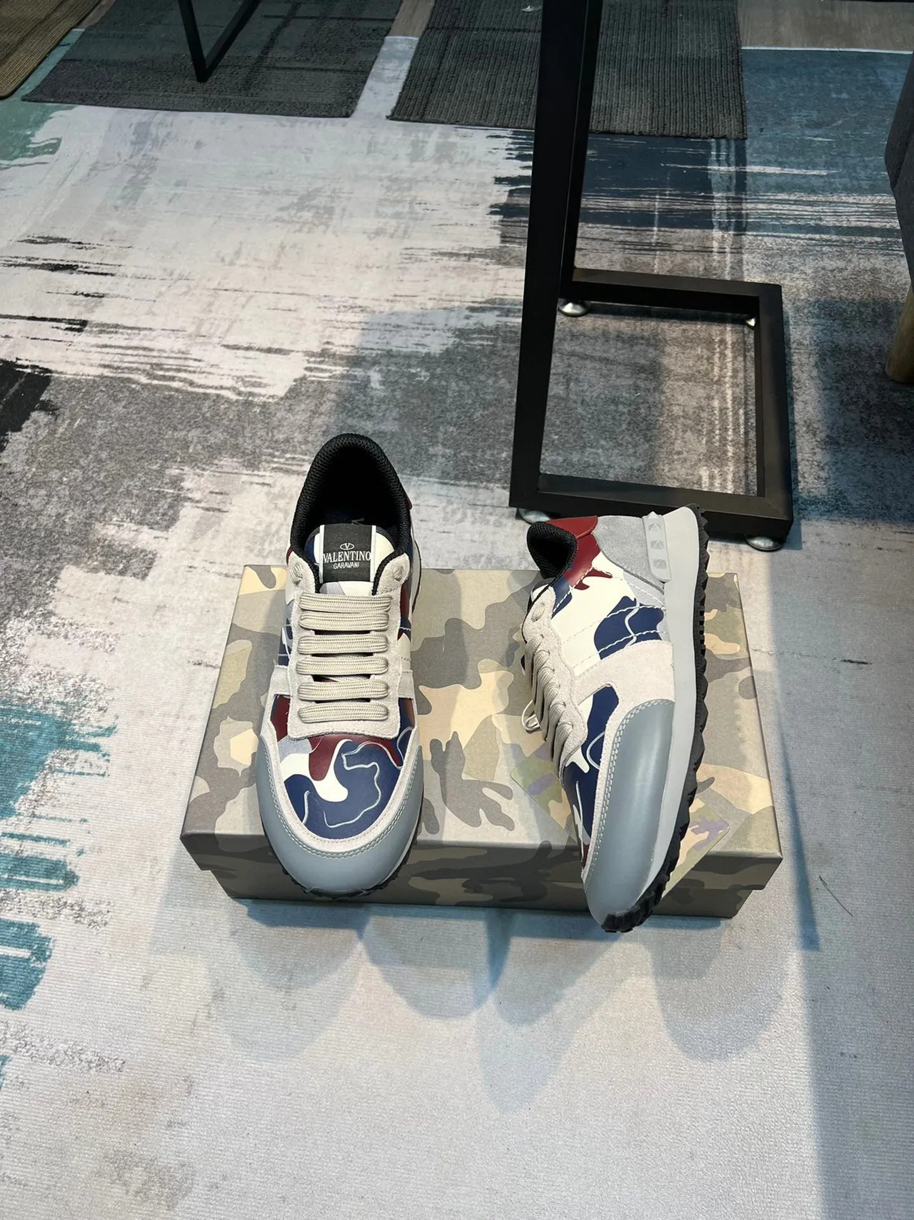 Valentino Rockstud Runner Camouflage Print Lifestyle Sneakers 4