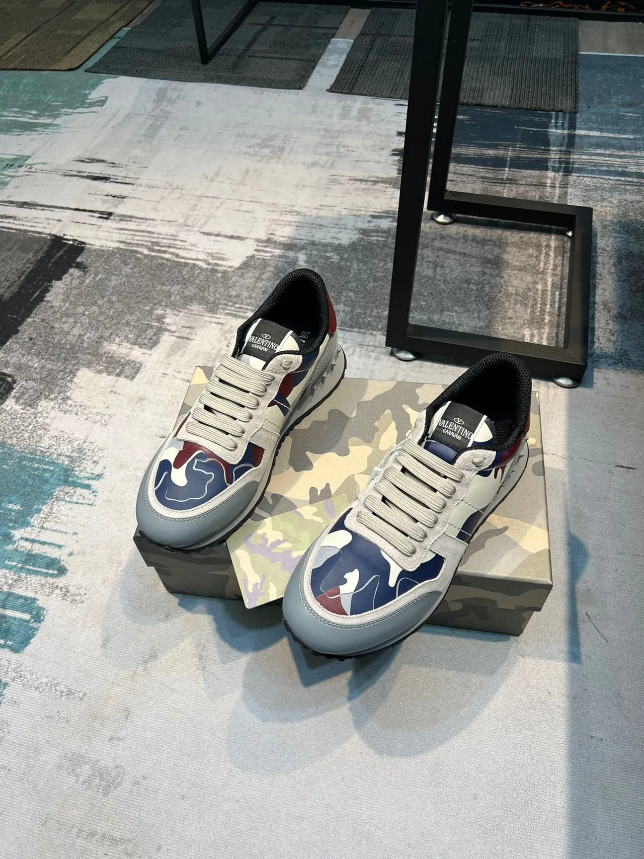 Valentino Rockstud Runner Camouflage Print Lifestyle Sneakers 5