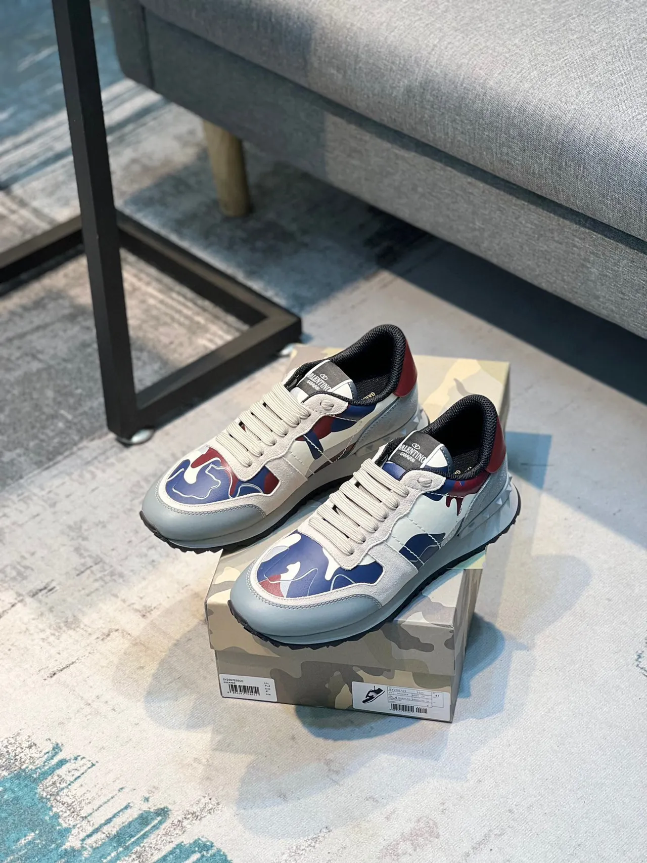 Valentino Rockstud Runner Camouflage Print Lifestyle Sneakers 7
