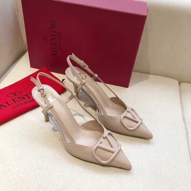 Valentino Rockstud VLOGO bombas nude bege slingback 2