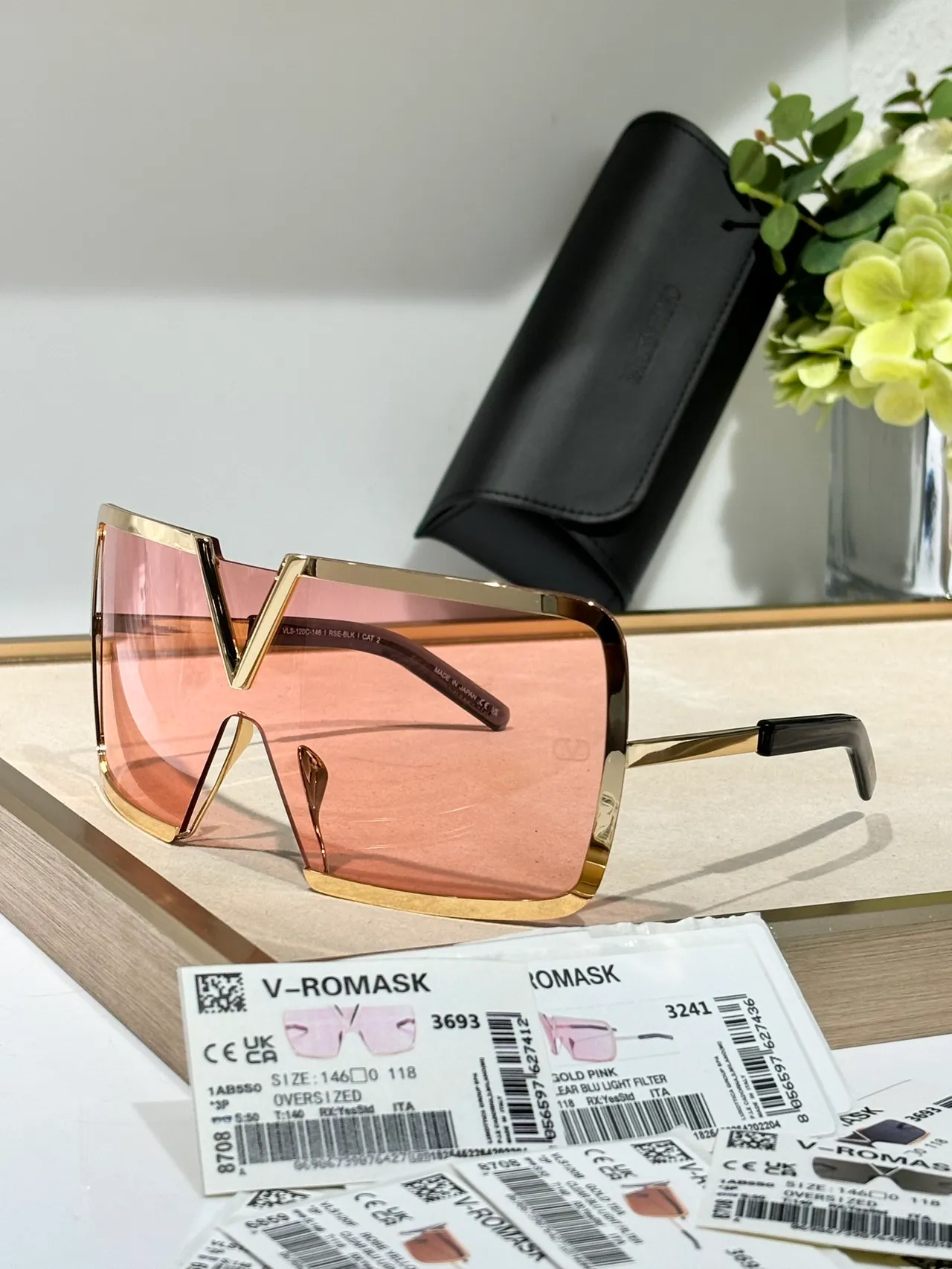 Valentino V-Romask Oversized Shield Sunglasses 6