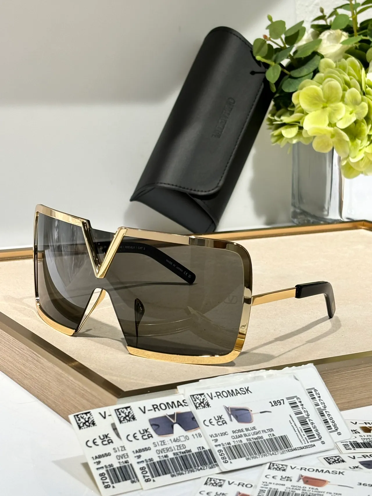 Valentino V-Romask Oversized Shield Sunglasses 8
