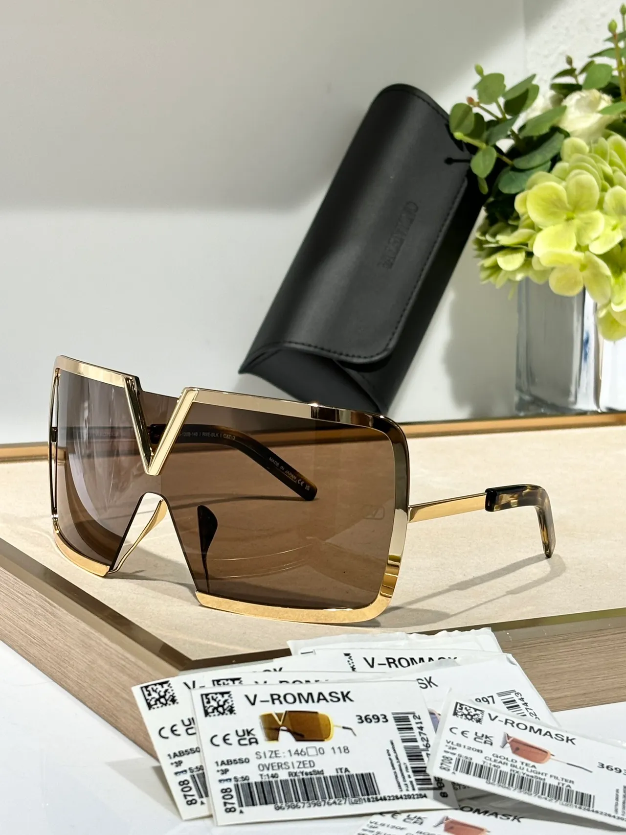 Valentino V-Romask Oversized Shield Sunglasses 9