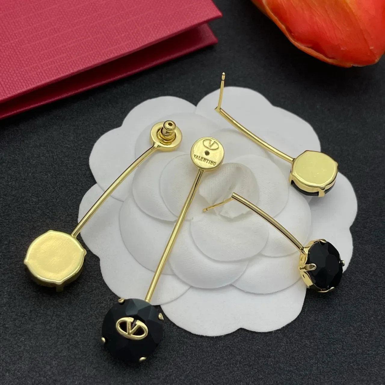 Valentino VLOGO Double-Stone Drop Earrings 4