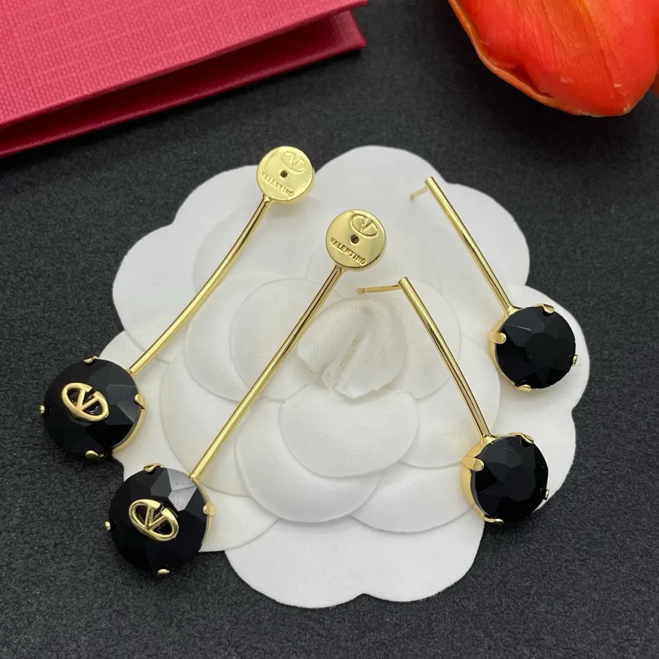 Valentino VLOGO Double-Stone Drop Earrings 5